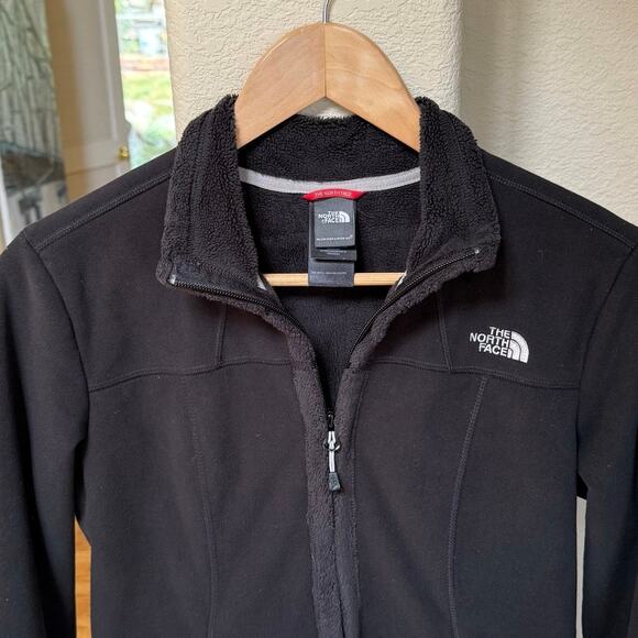The North Face Black Fleece Lined Zip Front Long Sleeve Jacket Sz M - Picture 3 of 10